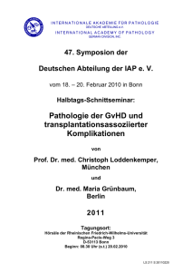 Pathologie der GvHD und transplantationsassoziierter Komplikationen