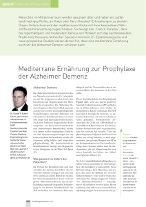Mediterrane Ernährung zur Prophylaxe der Alzheimer Demenz