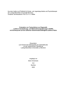 Evaluation von Textverfahren zur Diagnostik auditiver Verarbeitungs