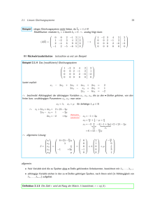 2.1 Lineare Gleichungssysteme 29 Beispiel : obiges