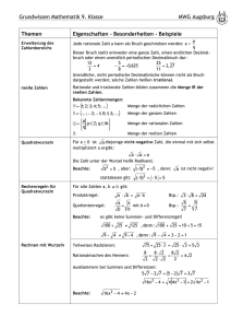 Page 1 Grundwissen Mathematik 9. Klasse MWG Augsburg Themen