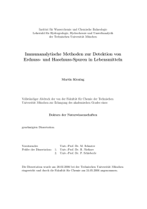 Immunanalytische Methoden zur Detektion von Erdnuss