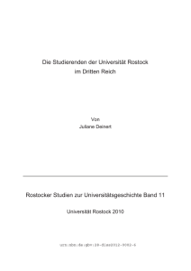 Die Studierenden der Universität Rostock im Dritten Reich