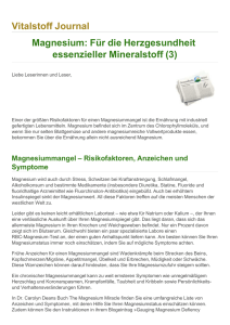 Vitalstoff Journal Magnesium: Für die Herzgesundheit essenzieller