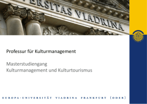 Professur für Kulturmanagement Masterstudiengang