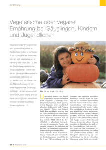 Vegetarische oder vegane Ernährung bei Säuglingen, Kindern und