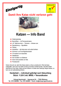 Katzen — Info Band - Kohaupt Agrarhandel