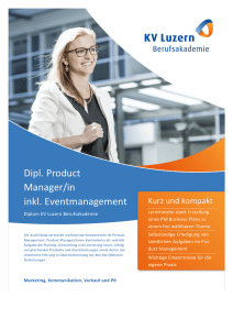 Detailbroschüre Dipl. Product Manager/in inkl. Eventmanagement PDF