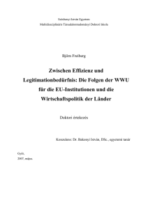 Zwischen Effizienz und Legitimationbedürfnis: Die Folgen der WWU