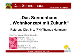 Sonnenhaus-Vortrag - Hartmann Energietechnik GmbH
