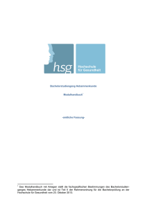 Bachelorstudiengang Hebammenkunde Modulhandbuch