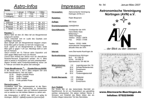 Astro-Infos Impressum - Sternwarte Nürtingen