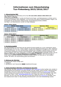 Informationen zum Häuserkatalog Tux