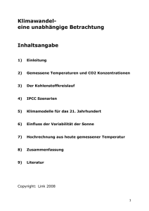 Klimawandel- eine unabhängige Betrachtung Inhaltsangabe