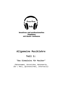 Allgemeine Musiklehre Teil 1: