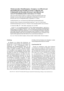 Thiakronenether-Metallkomplexe: Komplexe von Silber(I) und