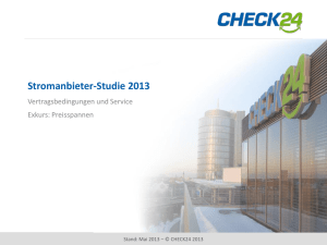 Die Check24-Stromanbieterstudie 2013 zum