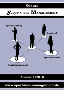 Sportmanagement Sportökonomie Sportrecht Sportmarketing