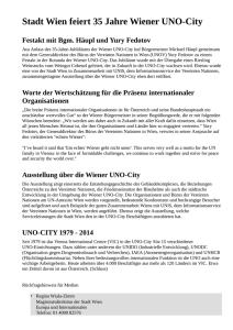 Stadt Wien feiert 35 Jahre Wiener UNO-City