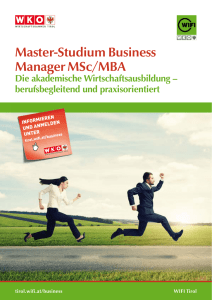 Master-Studium Business Manager MSc/MBA