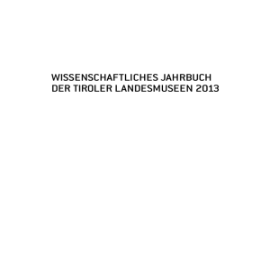 Wissenschaftliches Jahrbuch der Tiroler Landesmuseen 2013
