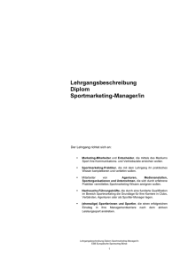 Lehrgangsbeschreibung Diplom Sportmarketing