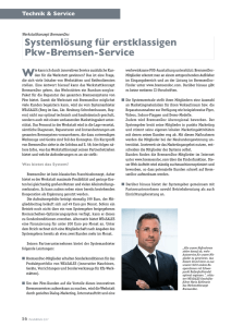 Systeml&ouml;sung f&uuml;r erstklassigen Pkw-Bremsen-Service