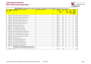 Leistungsverzeichnis EDV-Verbrauchsmaterialien