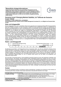 Wesentliche Anlegerinformationen Deutsche Invest I