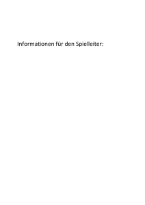 Informationen für den Spielleiter: