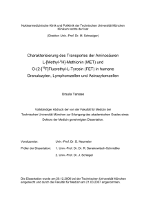 Charakterisierung des Transportes der Aminosäuren L-[Methyl