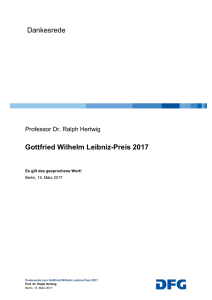 Dankesrede Gottfried Wilhelm Leibniz-Preis 2017