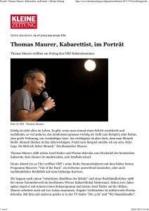 Thomas Maurer, Kabarettist, im Porträt > Kleine