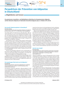 Perspektiven der PrÃ¤vention von Adipositas in Deutschland