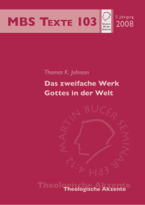 Das zweifache Werk Gottes in der Welt