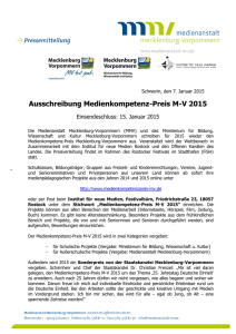 Ausschreibung Medienkompetenz-Preis MV 2015 - NB