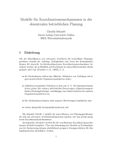 Modelle fr Koordinationsmechanismen in der dezentralen