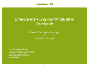 Direktvermarktung von Windkraft in Österreich