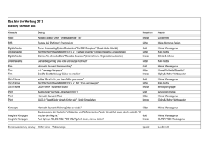 Das Jahr der Werbung 2013 Die Jury zeichnet aus: