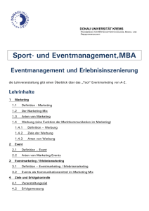 Sport- und Eventmanagement,MBA - Donau