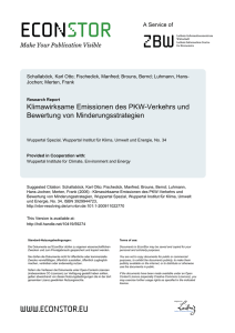 Klimawirksame Emissionen des PKW-Verkehrs und