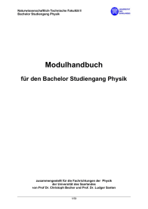 Modulhandbuch für den Bachelor Studiengang