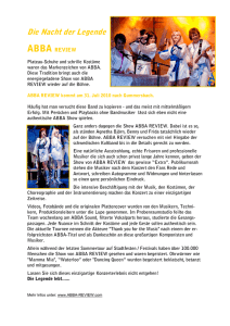Pressemitteilung zum Gastspiel von ABBA REVIEW