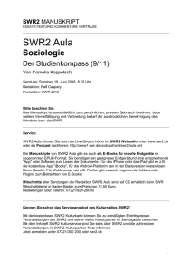 Manuskript: Der Studienkompass 9: Soziologie