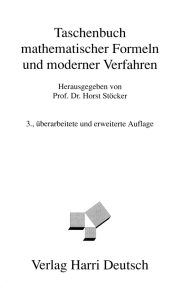 Taschenbuch mathematischer Formeln und moderner Verfahren