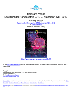 Narayana Verlag Spektrum der Homöopathie 2010
