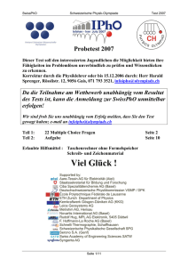Probetest 2007 - Swiss Physics Olympiad