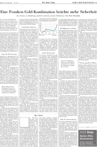 NZZ - Schweizer Goldmünzen