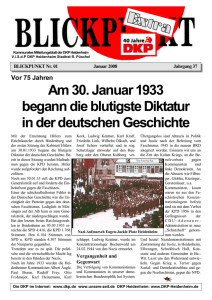 Am 30. Januar 1933 begann die blutigste Diktatur in der deutschen