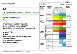 GUS I. Klimaklassifikation nach Lauer / Frankenberg